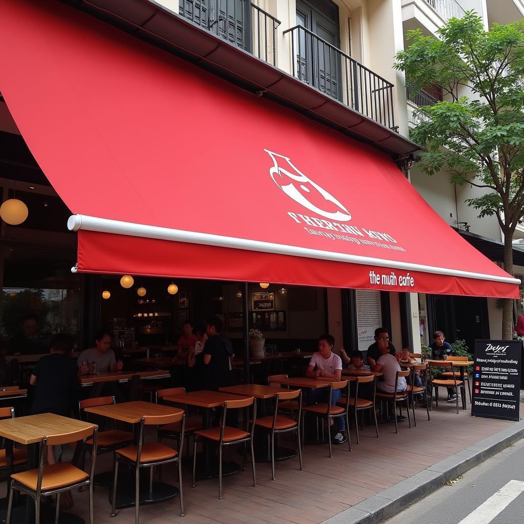 Mái hiên di động khổ lớn cho mặt tiền quán cafe sầm uất ở Quận Tân Phú